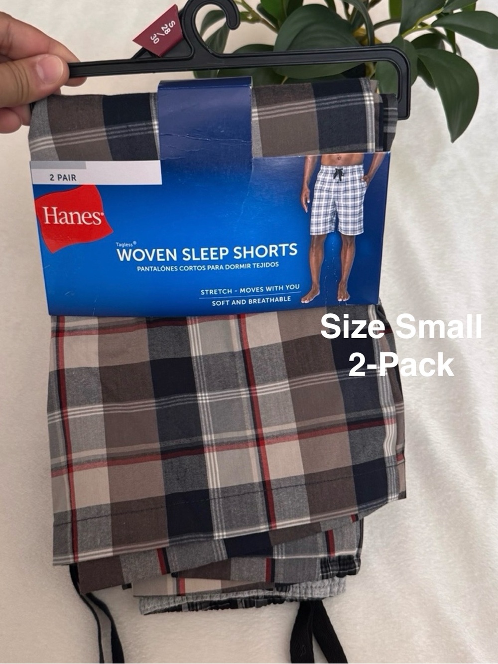 Hanes Men's Stretch Woven Sleep Jam Shorts, 2-Pack , Small